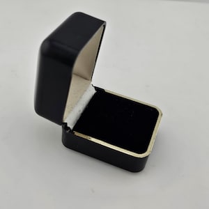 Vintage Mid-Century Black Molded Plastic Ring Box - Wedding Ceremony Wedding  Ring Box, W#1693