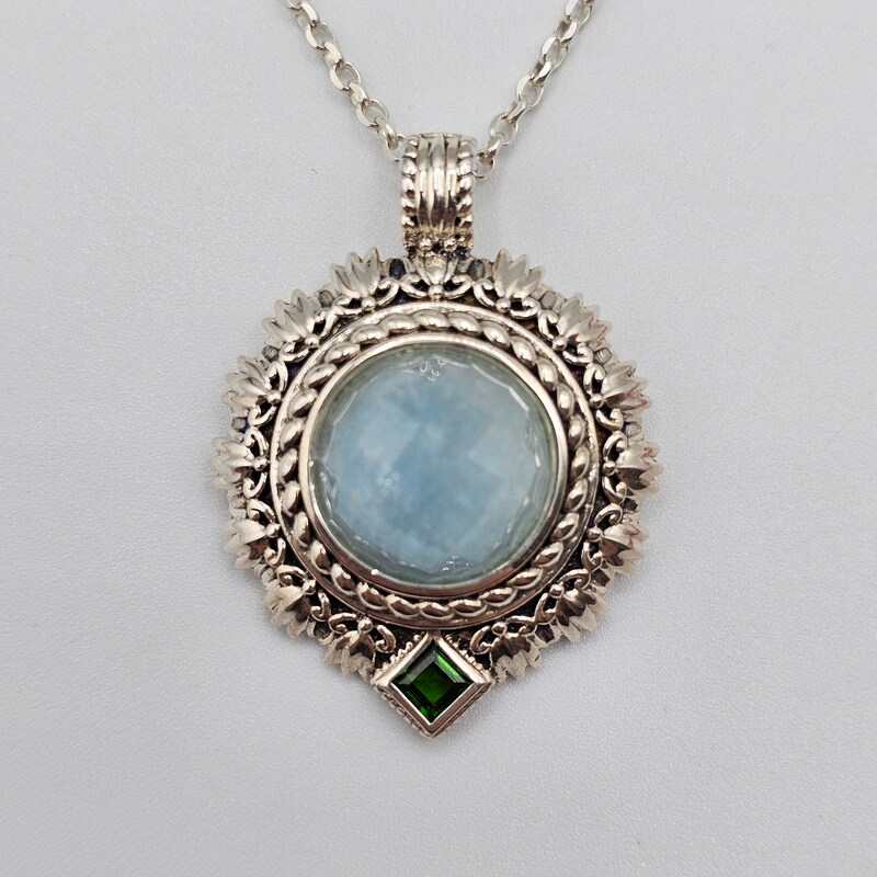 Aquamarine Tropical Flower Necklace main image 0