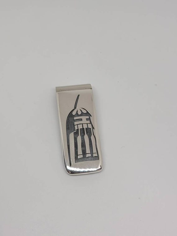 Green Onyx Tribal Money Clip in Sterling Silver Vintage Mexican Bags & Purses Wallets & Money Clips Money Clips 