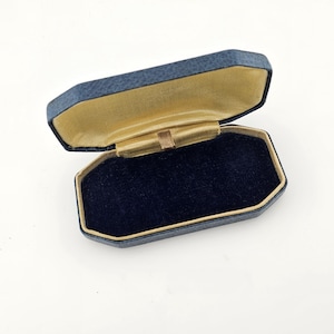 Vintage Navy Blue Brooch Box - Jewelers Storage Box - Universal Jewelry Box for Brooch Pin Tie Tac, W#3308