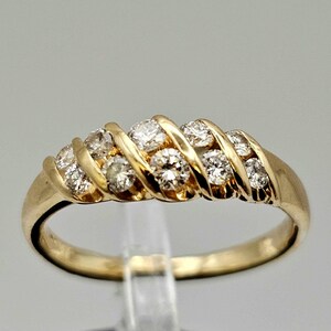 Vintage 14k Yellow Gold Diamond Ring, 0.46 CTW Natural Diamonds, Size 7, Appraised, Estate Jewelry,