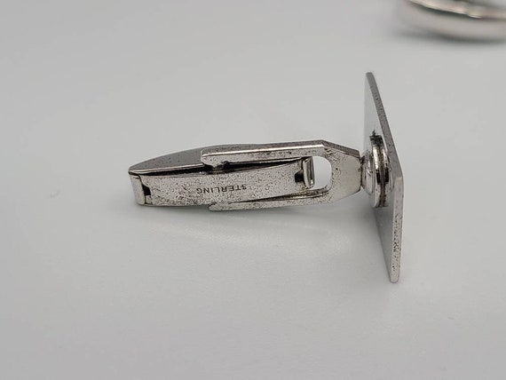 Vintage Ornate Etched Cuff Links: 925 Sterling Si… - image 3