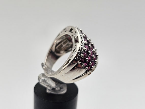 Rhodolite Garnet Cluster Ring, 925 Silver, Rhodol… - image 7