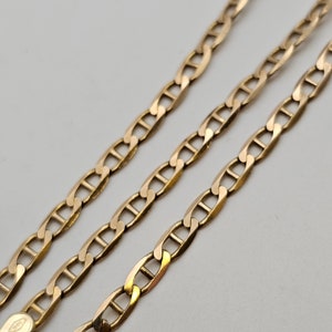 Vintage Anchor Link Bracelet 14k Yellow Gold 3mm Specialty Link Chain Bracelet, Estate Jewelry, w#3329