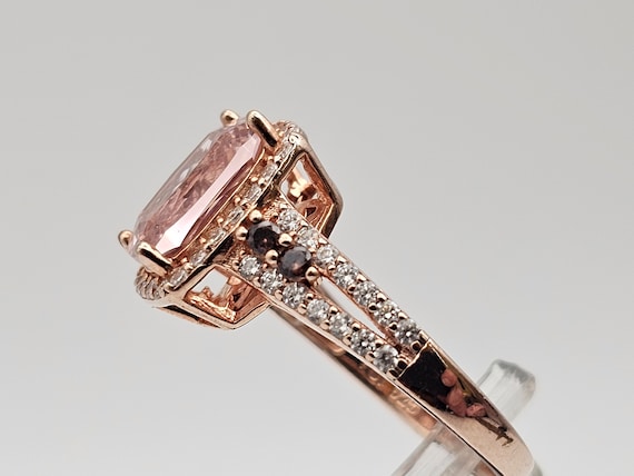 Cubic Zirconia and Morganite Ring in 925 Silver R… - image 6