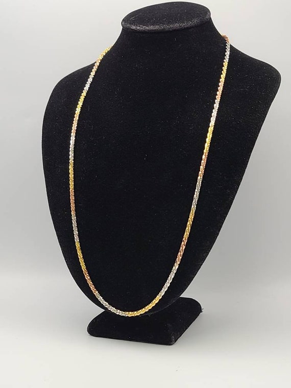 Trigold Vermeil Chain 925 Silver Trivermeil Sparkling Chain Etsy