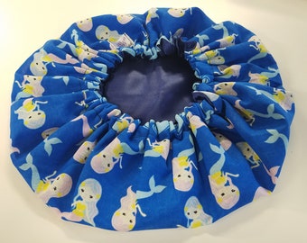 Blue Mermaid Satin Bonnet