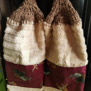 Wild Hunt Cabin &quot; 2Pcs Set&quot; Towels - Tan, Brown Top