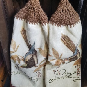 Bird Sanctuary &quot;2Pcs Set&quot; Tea Towels Kitchen Towels Brown Top