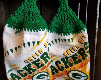 Green Bay Packer "2 Pcs Set" kitchen Towels Green Top
