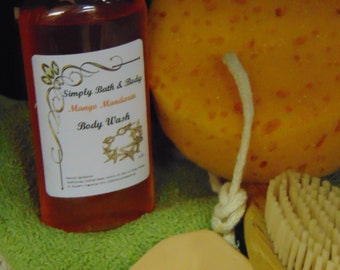 Body Wash, Simply Body Wash Only - 4 o.z. Mango Mandarin Scent, Natural Ingredients