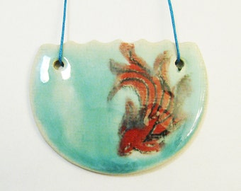 Geometric Pendants - Ceramic Porcelain Texture Linen Handmade Style Fashion Fun Glazed