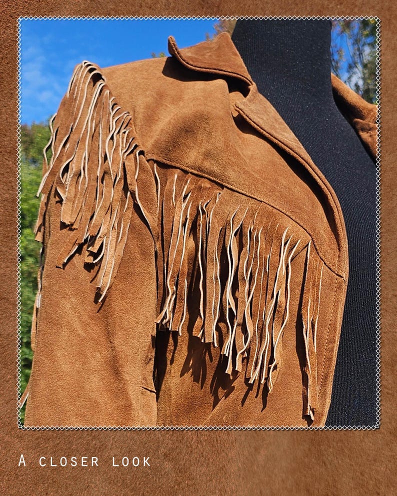 The Leather Fringe Jacket in Toasted Almond