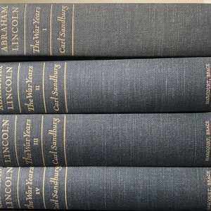 Abraham Lincoln The War Years by Carl Sandburg 1939 - Original Cloth Covered Set -