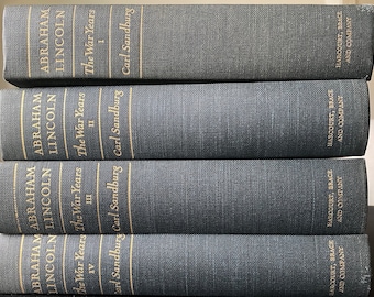 Abraham Lincoln The War Years by Carl Sandburg 1939 - Original Cloth Covered Set -