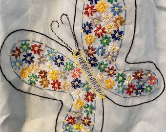 Vintage Apron - Embroidered Half Apron