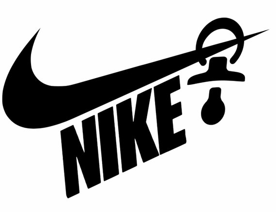 nike logo with pacifier