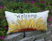 Window Seat Cushion, Farmhouse Bench Pillows, Sunflower Room Decor, Long Lumbar Pillow, Front Porch Decor, Porch Pillow Covers, Cover