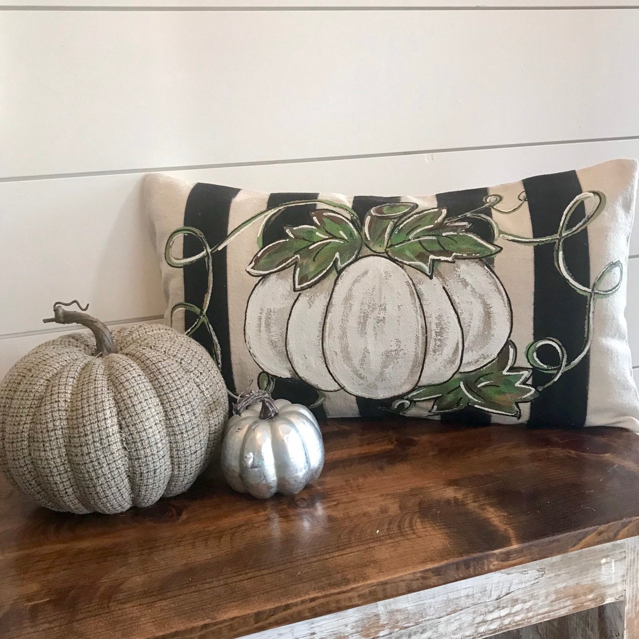white pumpkin pillow