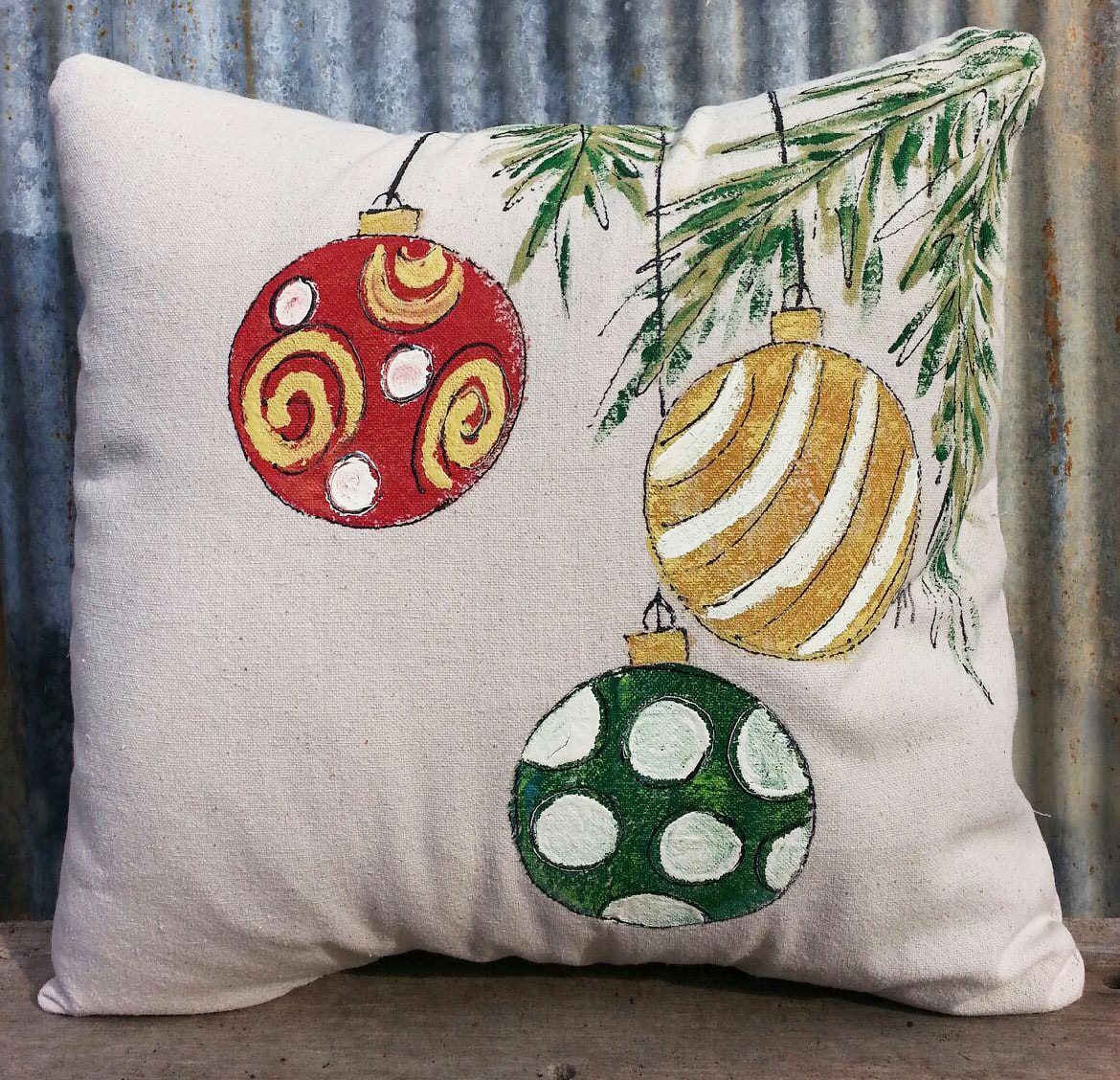 Christmas Ornaments Christmas Pillow Holiday Decorating Etsy