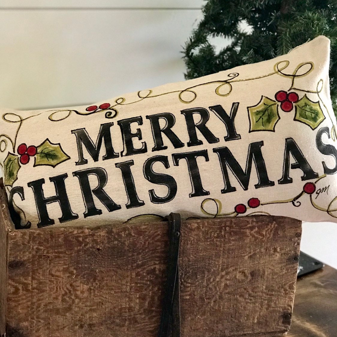 Merry christmas lumbar pillow hotsell