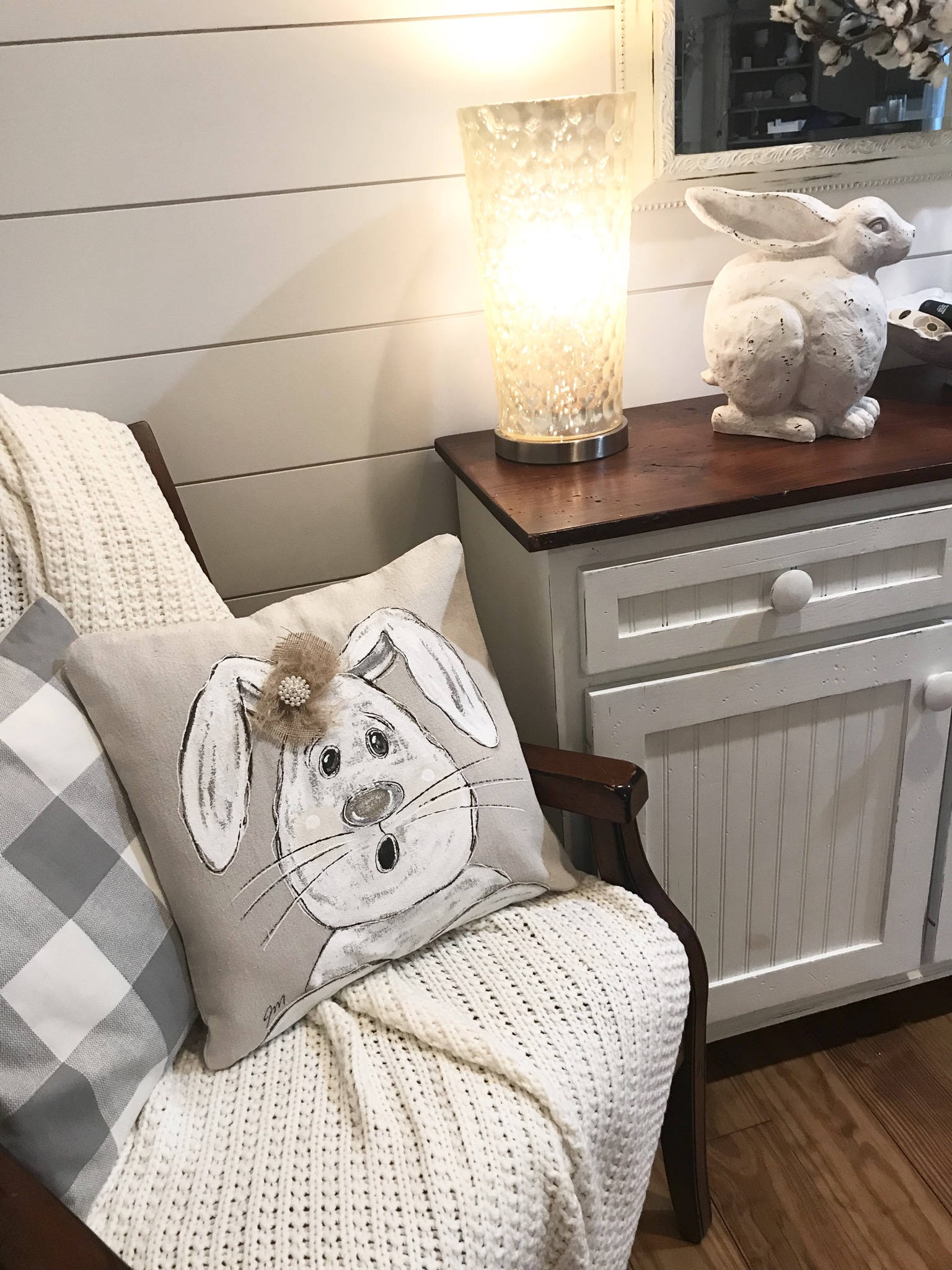 Ogiselestyle Easter Bunny Tail Pillow Cover - 12x20 Inch, Polyester, Zipper Closure - View #6