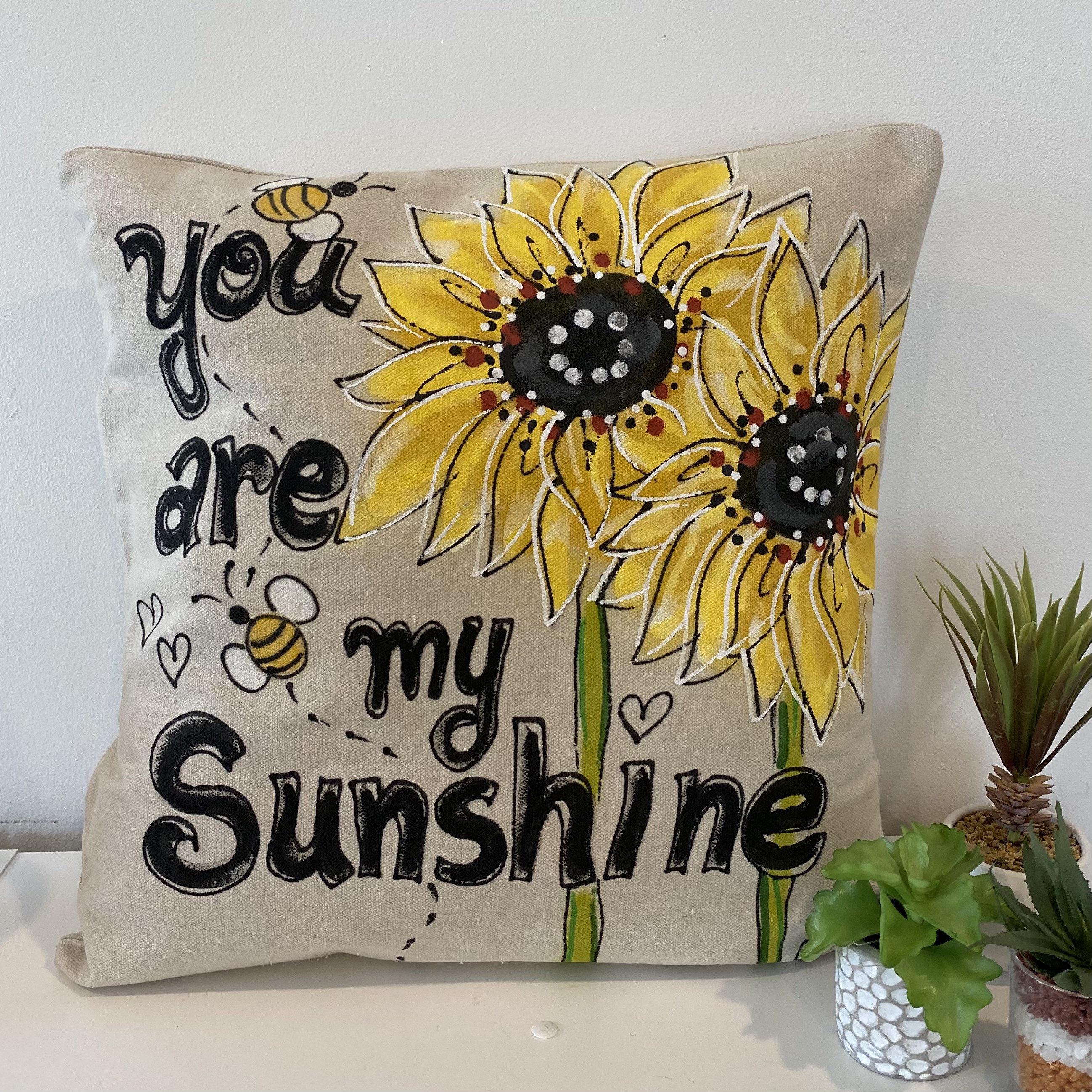 hand painted pillow covers