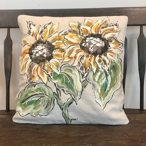 Pottery barn sunflower pillow cover hotsell
