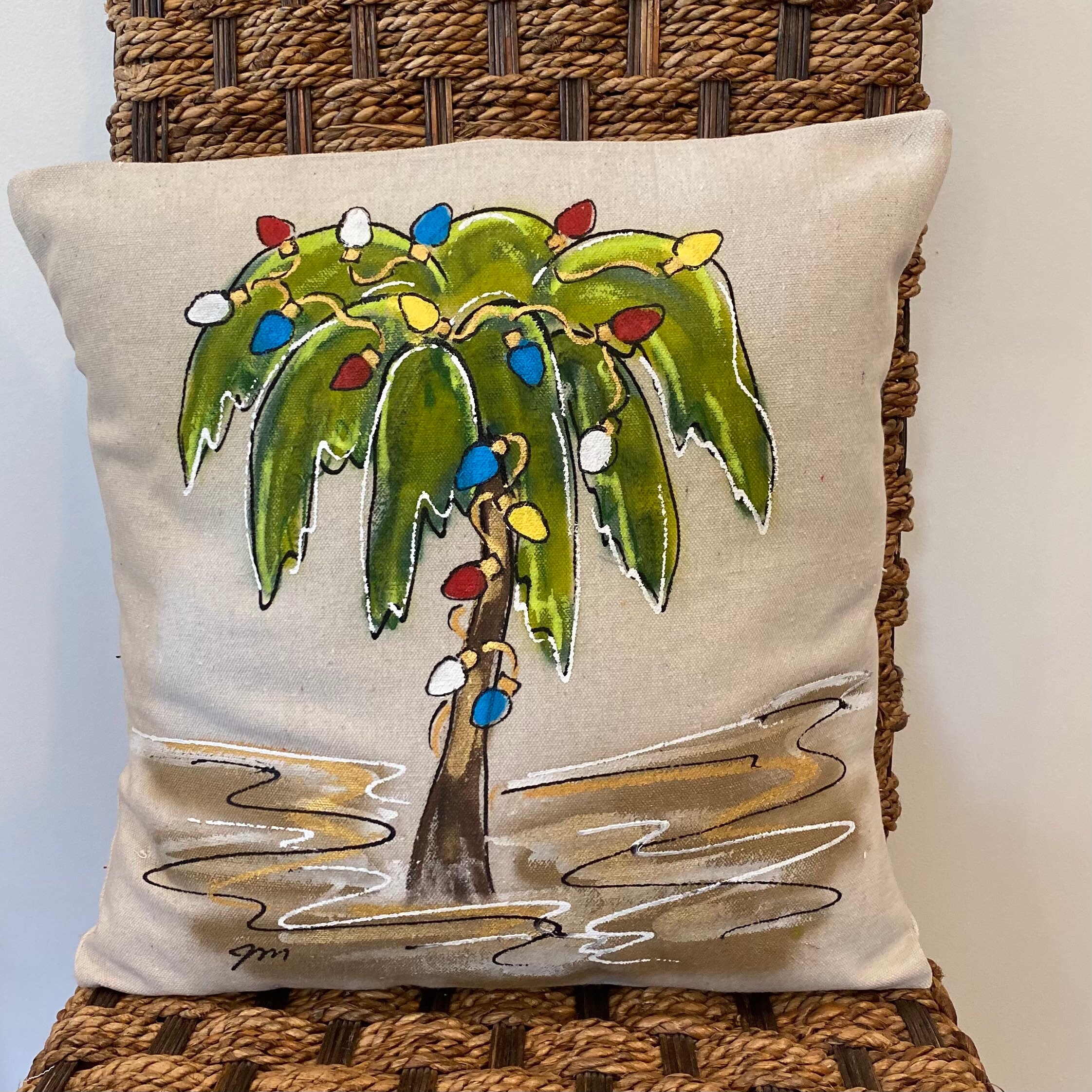 beach christmas pillows