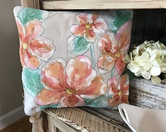 coral pink outdoor pillows