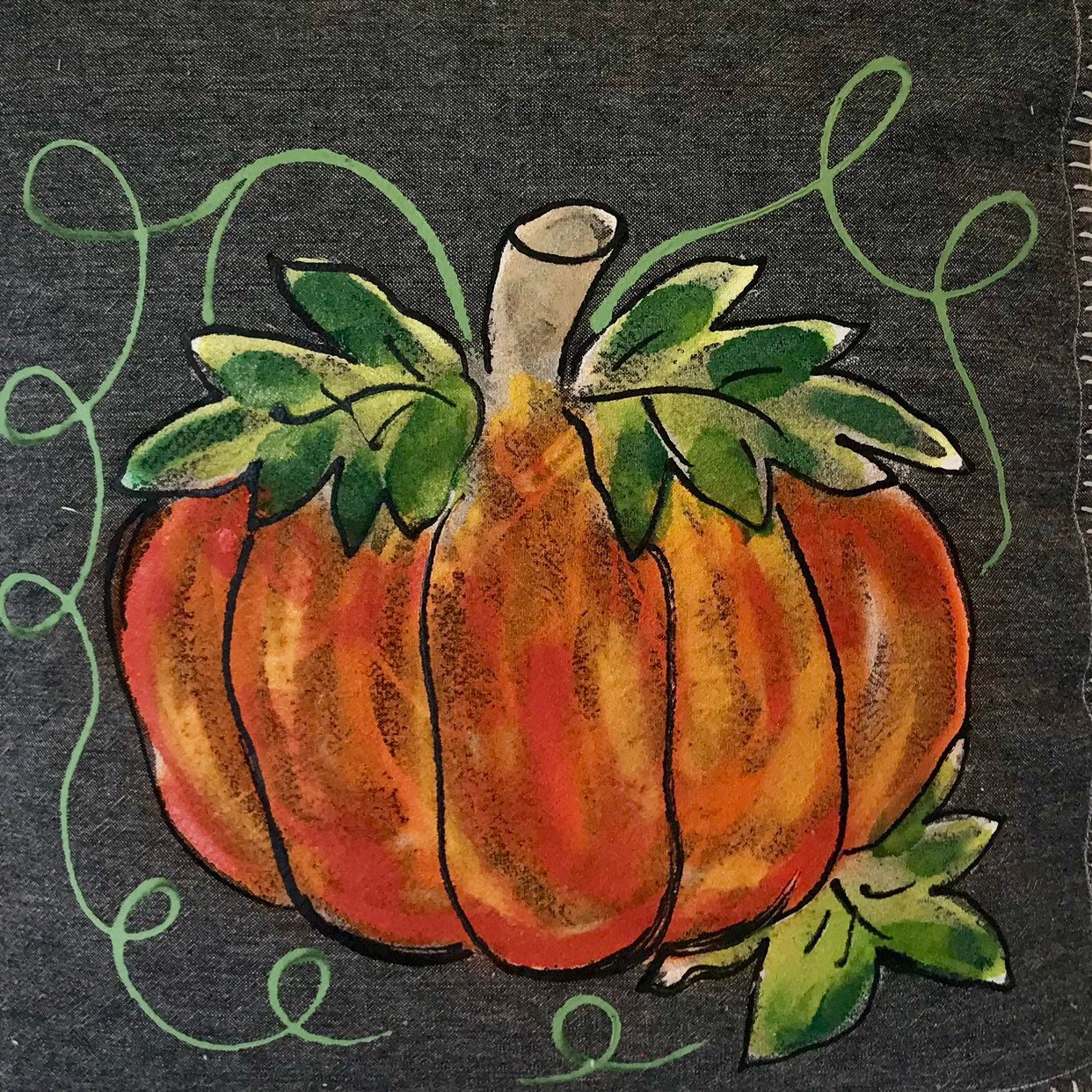 WENIANRU Fall Decorative Pillow Cover - Watercolor Pumpkin Print Cotton Linen 12x20 Inches - View #6