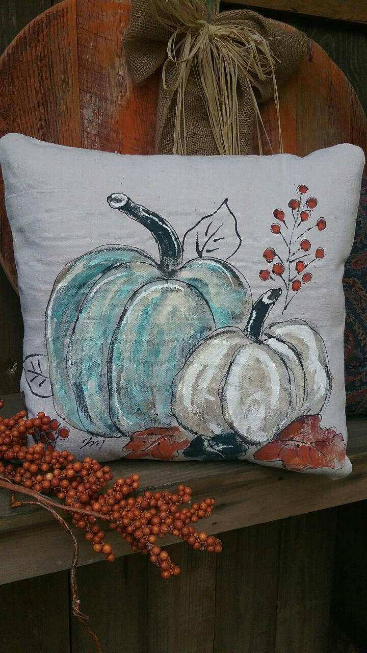 blue fall pillows