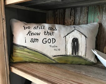 Bibelvers Dekor, spirituelle Geschenke, altes Kirchendekor, Bauernkissen, handbemalt, Kissenbezug