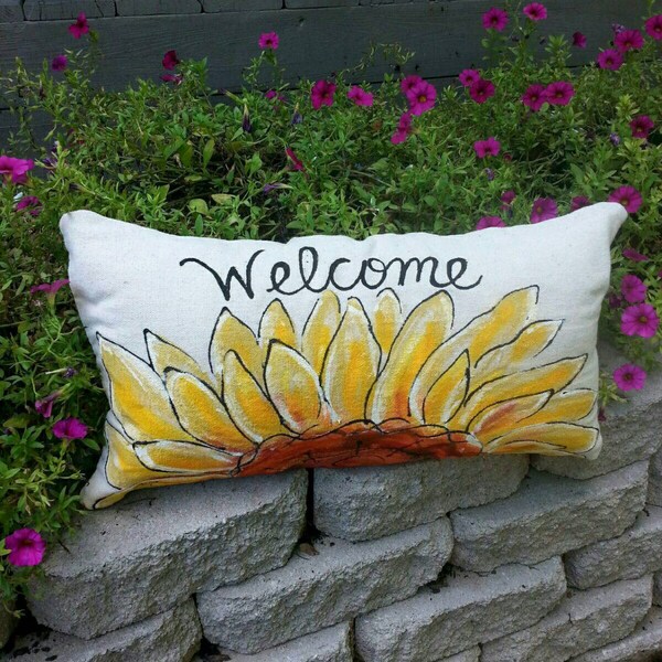 Yellow Lumbar Pillow Etsy