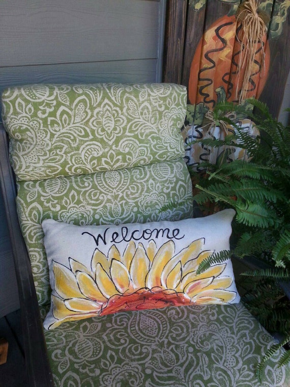 Natural Yellow Sunflower Lumbar Pillow Cover — 100% Cotton Linen, 12x20 Inches, Hidden Zipper - View #7