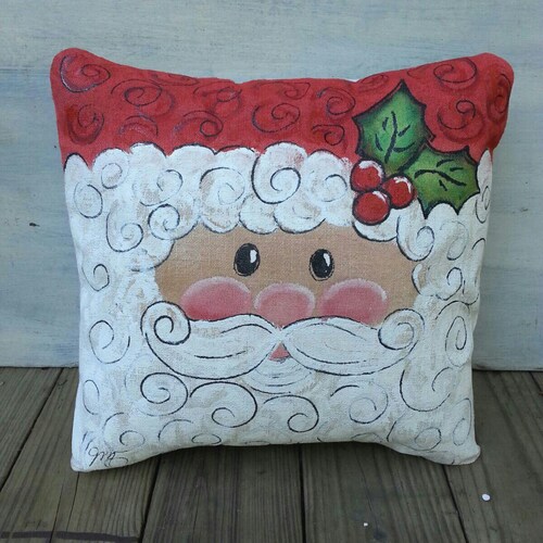 Santa Claus Christmas Holiday Decorations Accent Pillows Etsy Canada