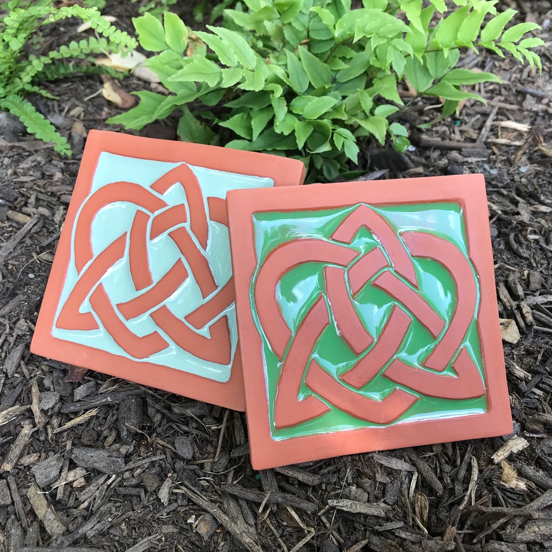 Handmade Ceramic Celtic Heart Art Tile 4x4 - Etsy