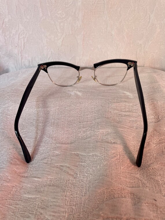 American Optical Black Horn Rimmed Eyeglasses Vin… - image 4