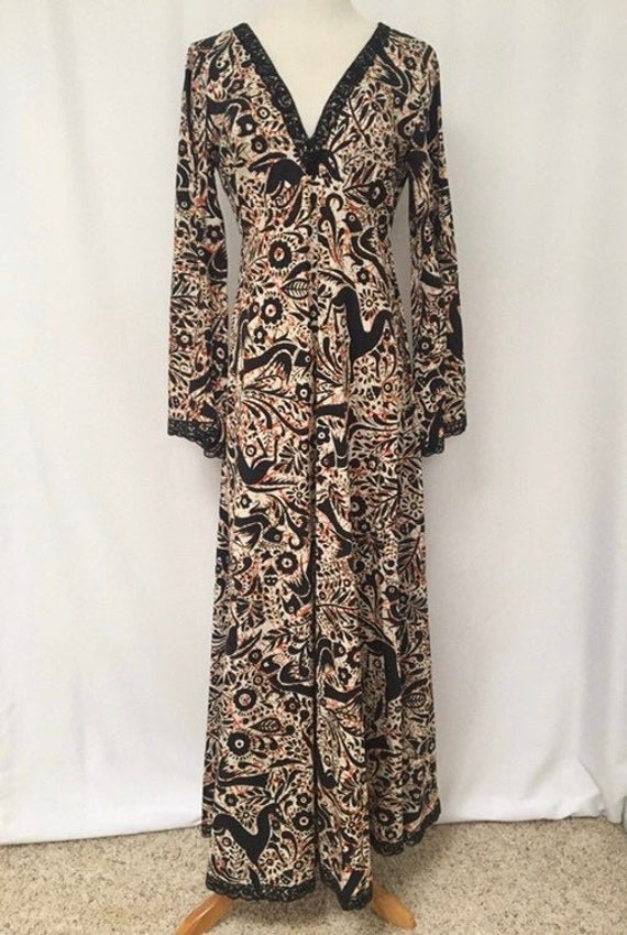 Vintage Tachi Castillo 70's Boho Hippie Long Maxi