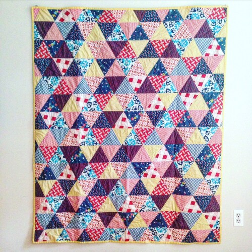 Red Blue & Yellow Quilt Etsy