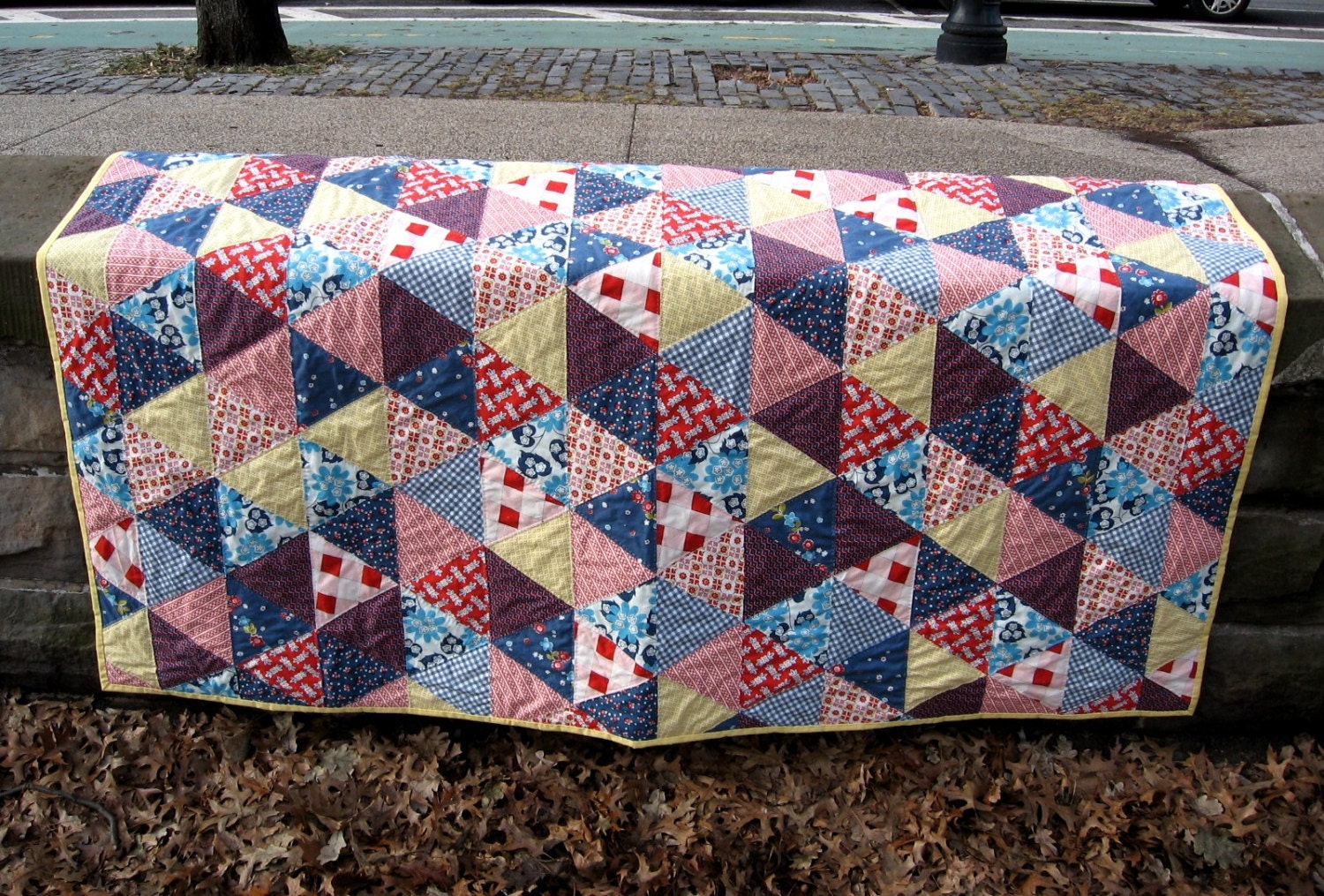 Red Blue & Yellow Quilt Etsy Australia