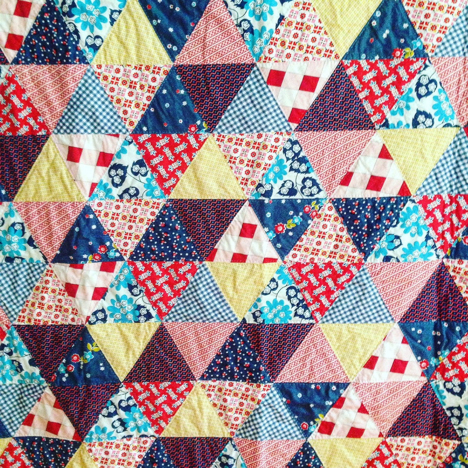 Red Blue & Yellow Quilt Etsy Australia
