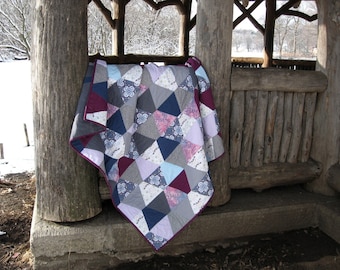 Gray, Purple & Blue Quilt