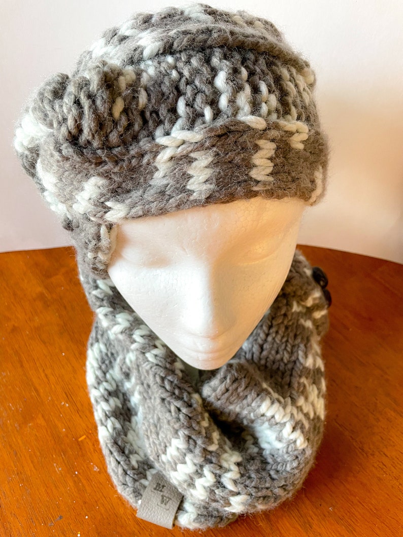 Soft Gray Headband and Cowl Scarf image 6