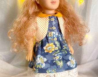 Eighteen Inch Doll Daisies and Dots Tea Party Dress and Jacket
