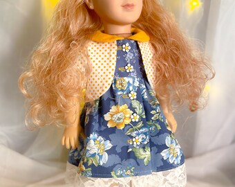 Eighteen Inch Doll Daisies and Dots Tea Party Dress and Jacket
