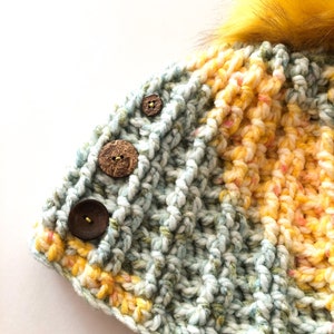 Golden and Green Beanie image 5