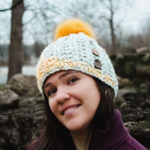 Golden and Green Beanie image 2