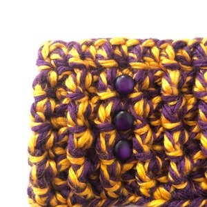 Gold and Purple Crocheted Headband image 5