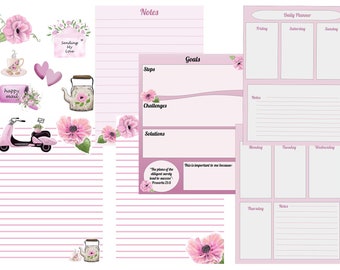 Pink Poppy Stationary Set